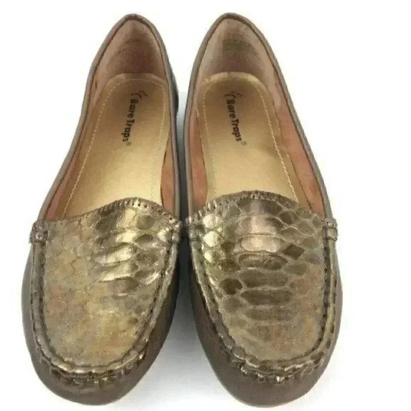 BareTraps Shoes - Baretraps Kieran Bronze Snakeskin Print Loafers